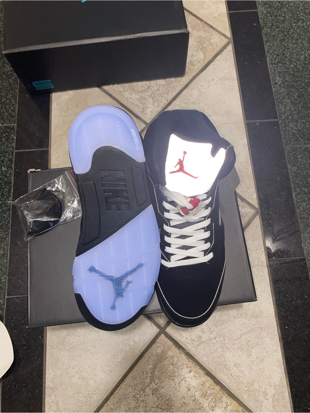 Jordan Black/Light Blue Men’s Sneakers - Picture 3 of 4